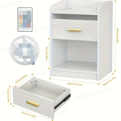 Modern Minimalistisch Nachtkastje – Bedkastje – Ladekastje – Opbergkastje – Compact Kastje – Ruimtebesparend – Lichtgewicht Kunststof