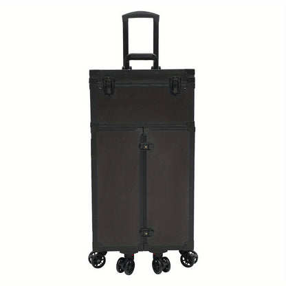 Make-up koffer – Make-up trolley – Cosmetica koffer – Beautycase – Visagiekoffer – Verstelbare hoogte – 360° draaibare wieltjes – Harde ABS buitenkant – Sleutelslot – Zwart