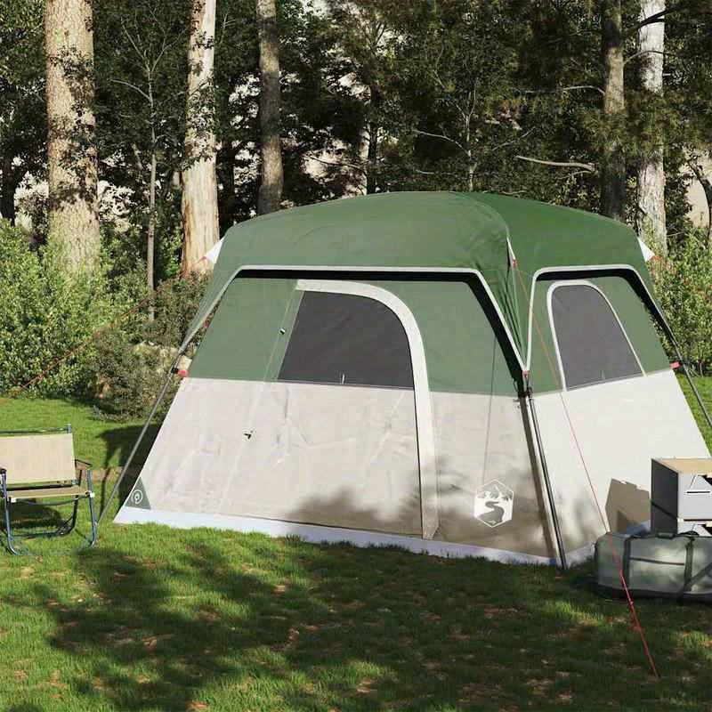 Tent – Kampeertent – Familietent – Koepeltent – Outdoor Tent – Ruim Voor 4 Personen – Stevig Waterdicht PVC – Trekkoordsluiting Groen