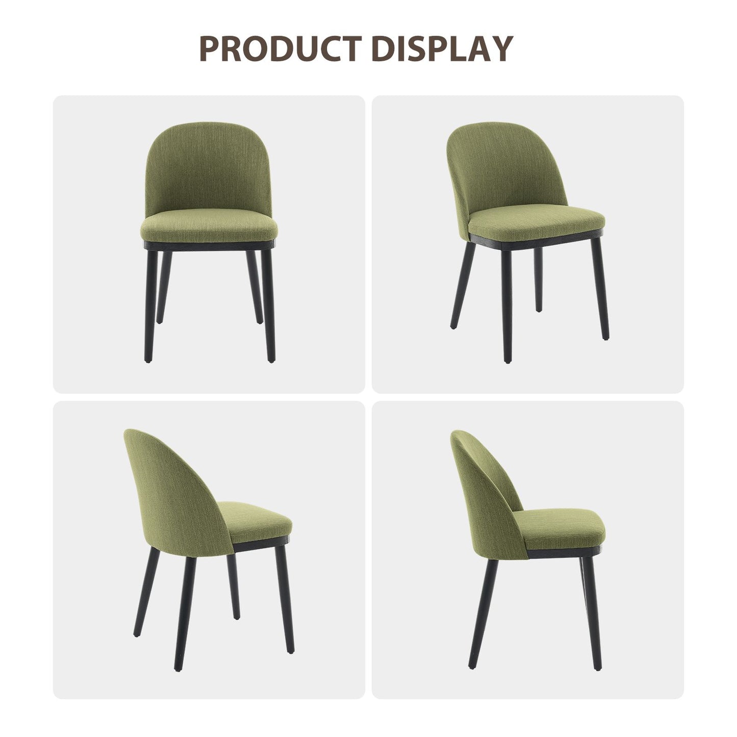Eetkamerstoelen – Stoelen – Design Stoelen – Dining Chairs – Beklede Stoelen – Set Van 2 Groen – Ergonomische Rugleuning – Massief Beukenhout Frame