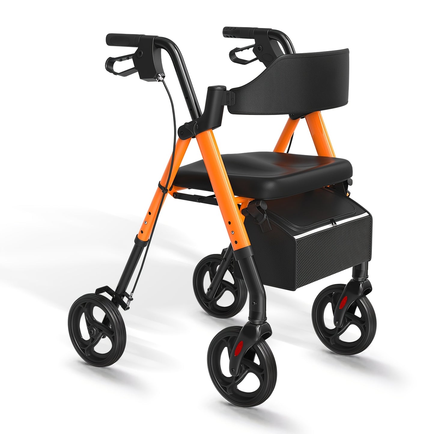 Rollator – Wandelwagen – Looprek – Mobiliteitshulp – Opvouwbare Rollator – Lichtgewicht Aluminium Frame – Grote 20,32 cm Wielen Voor Buiten & Binnen