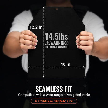 Weighted Vest with 2 High-Quality Steel Weight Plates, 6.58 kg Each | Ergonomically Designed for WOD, Strength Training, Running, and Fitness, Zipper Closure, Canvas Material