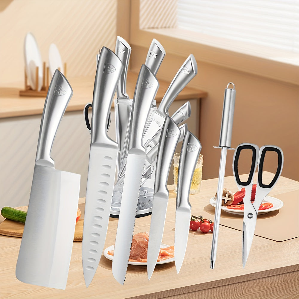 Keukenset Messen – Koksmes Set – Vleesmes – Broodmes – Schilmes – Roestvrij Staal 430 – 8-delig – Extra Scherp – Ergonomische Handgreep