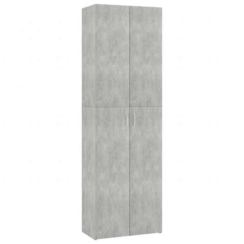 Opbergkast – Opbergmeubel – Kantoor Kast – Studeerkamer Kast – Houten Kast – Beton Grijs – 60x32x190 cm – Duurzaam Hout – Ruim Opberggemak