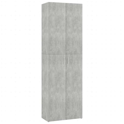 Opbergkast – Opbergmeubel – Kantoor Kast – Studeerkamer Kast – Houten Kast – Beton Grijs – 60x32x190 cm – Duurzaam Hout – Ruim Opberggemak