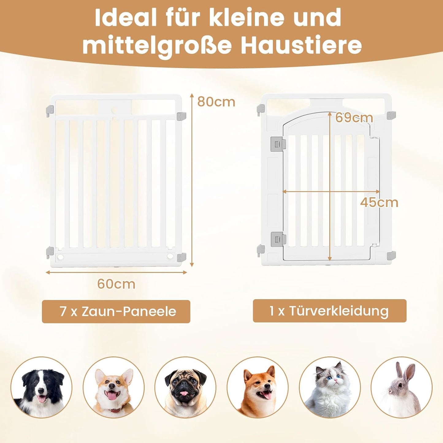 Hondenren – Puppyren – Hondenkennel – Hondenbench – Dierenren – 8 Panelen – Opvouwbaar & Lichtgewicht – Veilig Met Deur En Slot