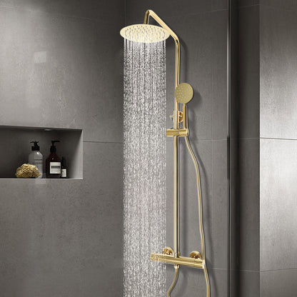 20Cm Golden Round Constant Temperature Shower Set