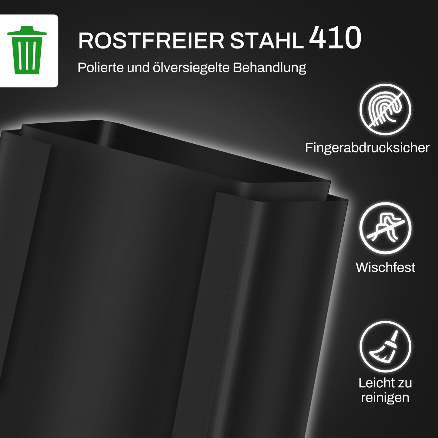 Afvalemmer – Prullenbak – Vuilnisbak – Afvalcontainer – Recyclingemmer – Zwart – 2x25L Compartimenten – Soft-Close Deksel – Vingerafdrukbestendig RVS