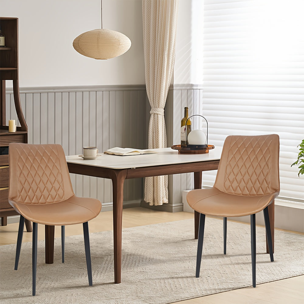 Set van 4 Eetkamerstoelen – Gestoffeerde Lounge Stoelen met Metalen Poten – Modern Design voor Woonkamer, Eetkamer en Keuken