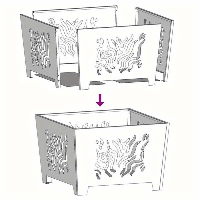 Vuurschaal – Vuurkorf – Tuinhaard – Terrasverwarmer – Buitenhaard – Zwart Staal – 60x60x40 cm – Inclusief Aansteker en Vonkontsteker