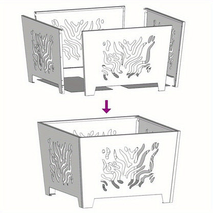 Vuurschaal – Vuurkorf – Tuinhaard – Terrasverwarmer – Buitenhaard – Zwart Staal – 60x60x40 cm – Inclusief Aansteker en Vonkontsteker