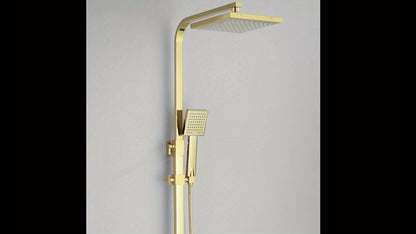 Modern Gouden Douche Systeem – Douche Set – Regendouche – Handdouche – Mengkraan – 20 cm Regenval – Thermostatisch – Wandmontage