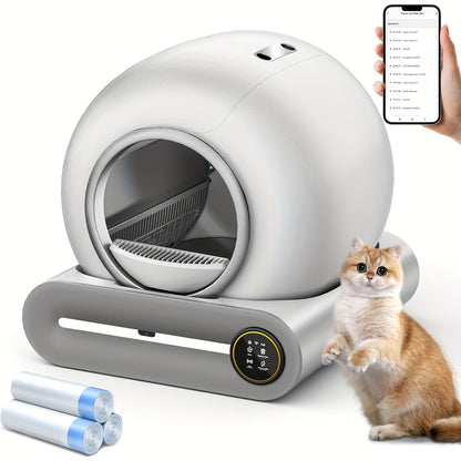 Zelfreinigende Kattenbak – Automatische Kattenbak – Robot Kattenbak – Slimme Kattenbak – App Bediening – Extra Groot 65L + 9L – Geurcontrole & Negatieve Ion Sterilisatie