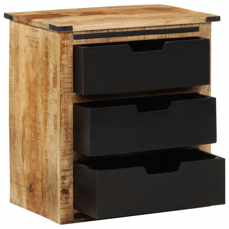 3-Drawer Dining Cabinet with Lockable Doors - Heavy-Duty Wood Construction, 55x35x60cm Modern Farmhouse Style Storage Cabinet for Kitchen, Dining Room, Living Room, Entryway - Easy Assembly Required