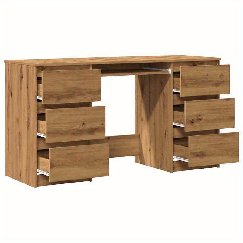 Burea tafel – Computer bureau – Kantoor tafel – Werk bureau – Artisan Eikenhout – 140x50x77 cm – Massief Hout – Stijlvol Design