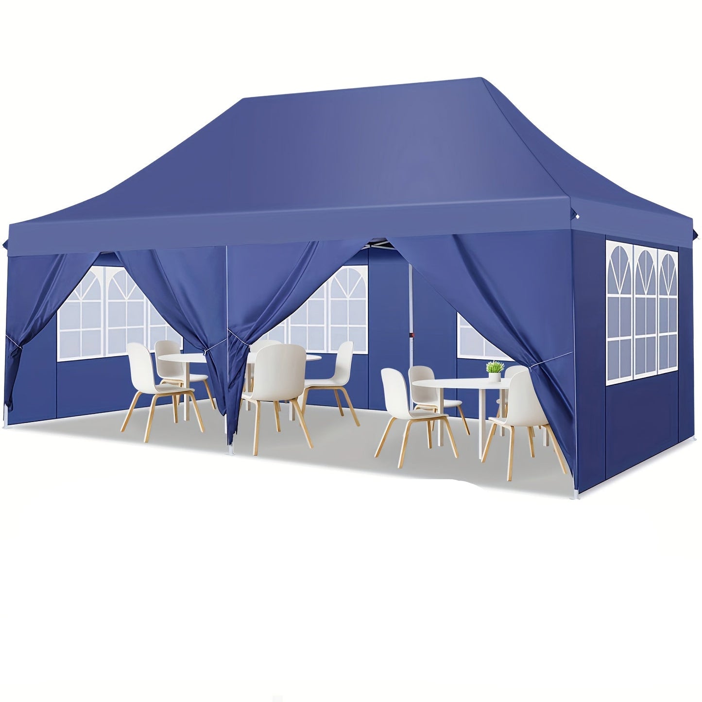 Partytent – Pop-up Tent – Paviljoen – Feesttent – Tuintent – 3x3 m – 6 Afneembare Zijwanden – Lichtgewicht Aluminium Frame – Bark Blue