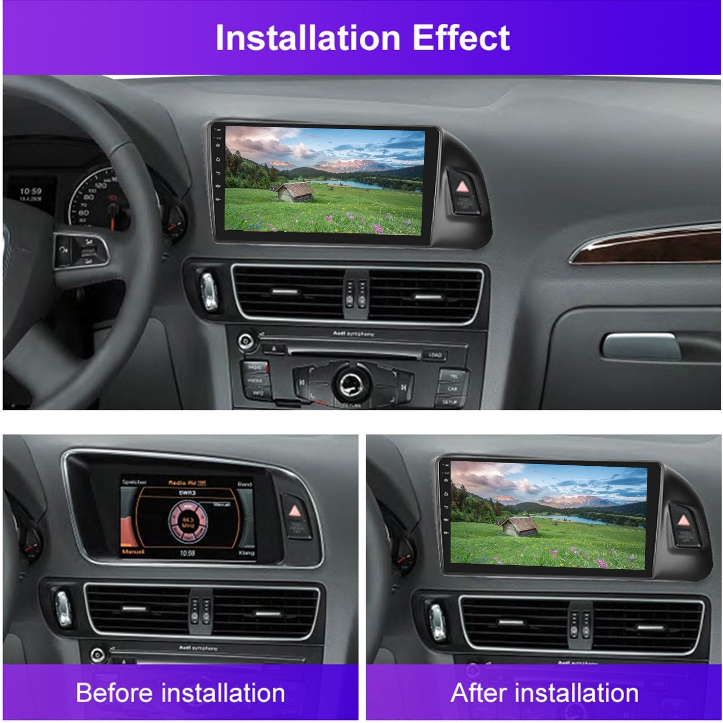 Android 15 Autoradio – Car Stereo – Multimedia Systeem – Navigatie Systeem – Inbouw Radio – 9 Inch 1280P IPS Touchscreen – Draadloos CarPlay & Android Auto – AHD Achteruitrijcamera