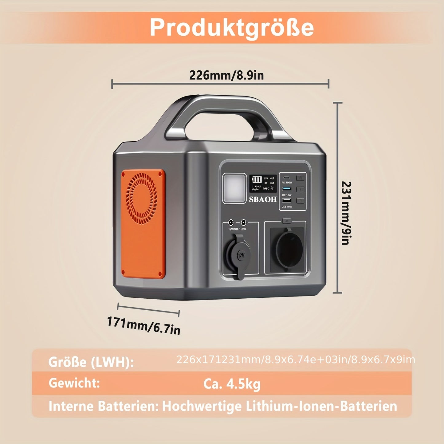 Portable Power Station – Powerbank – Mobiele Batterij – Noodstroomvoorziening – Zakelijke Accu – 600W Vermogen – 538,7Wh Capaciteit