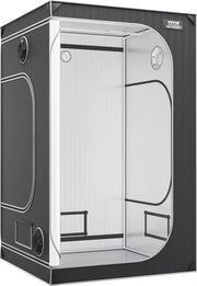 Kweektent - Met Kijkvensters - 122x122x203cm - Kweektent Voor Binnen - Hydrocultuur Raamdeuropslag - Zwart