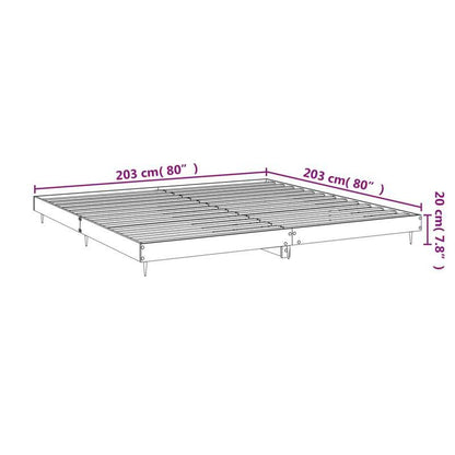 Bianco Lucido 200x200cm Contemporary Bed Frame - Hardwood & Particle Board Multilayer Design, Removable & Durable Frame with 4 Legs, Space-Saving Modern Bedroom Furniture, Bed Frame for Bedroom, Bedroom Furniture, Minimalist