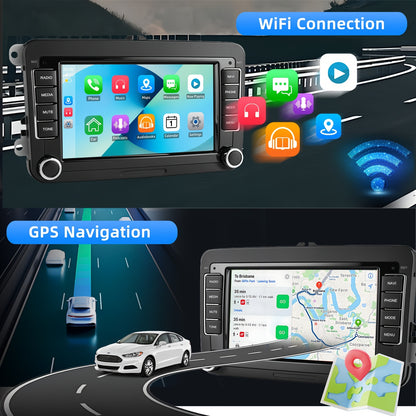 Autoradio – Autostereo – Car Head Unit – Multimedia Systeem – Android Radio – 7 Inch HD IPS Touchscreen – Draadloze CarPlay & Android Auto