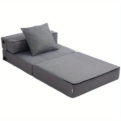 Relaxfauteuil – Slaapstoel – Loungestoel – Zetel – Fauteuil – Multifunctioneel – Donkergrijs – Foamgepolsterd – Afneembare Hoes