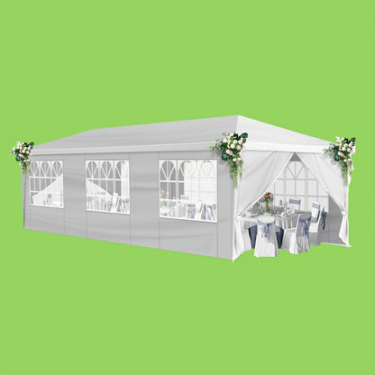 Pergola – Overkapping – Tent – Zonwering – Kiosk – 3,05x9,14 m – Stevig IJzeren Frame – Waterafstotend PE Doek