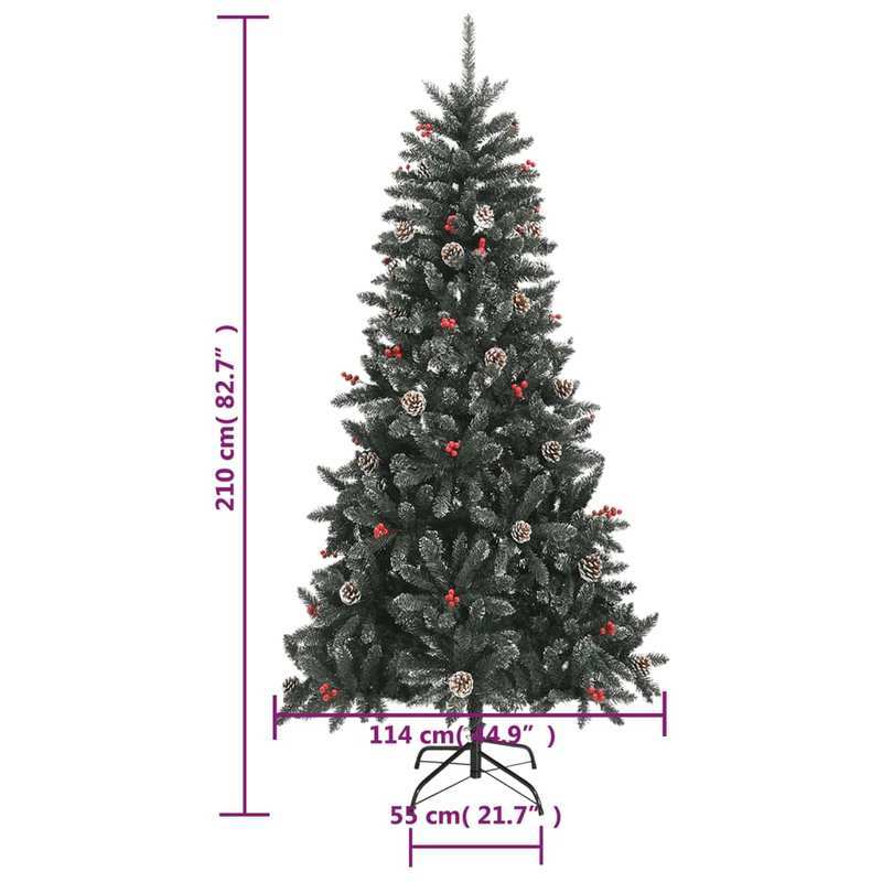 Kerstboom Kunstboom Kunstkerstboom Kunstversiering Nepboom – 210 cm Groen PVC – Natuurlijk Uitziende Dennennaalden – Stevige Metalen Standaard