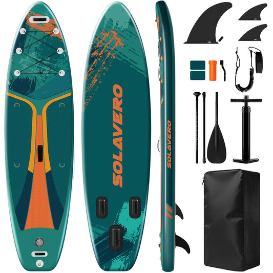 Opblaasbare Paddleboard – SUP Board – Stand Up Paddle – Peddelboard – Watersport Board – Groen 335x84x15 cm – Zeer Stabiel & Krasbestendig – Antislip EVA Mat met Verstelbare Peddel