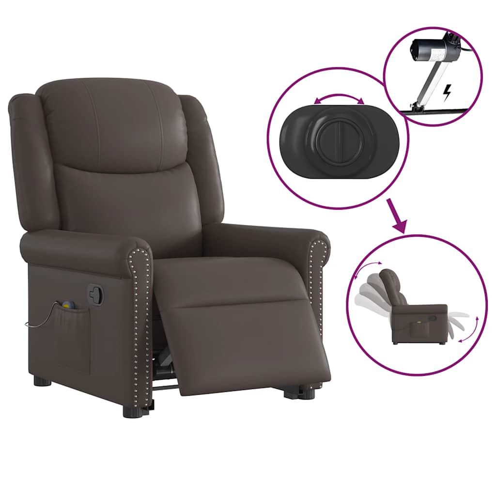 Sta op stoel – Relaxfauteuil – Elektrische Fauteuil – Verstelbare Stoel – Zitstoel – Elektrisch verstelbaar – Kunstleer bekleding – 135° kantelbaar