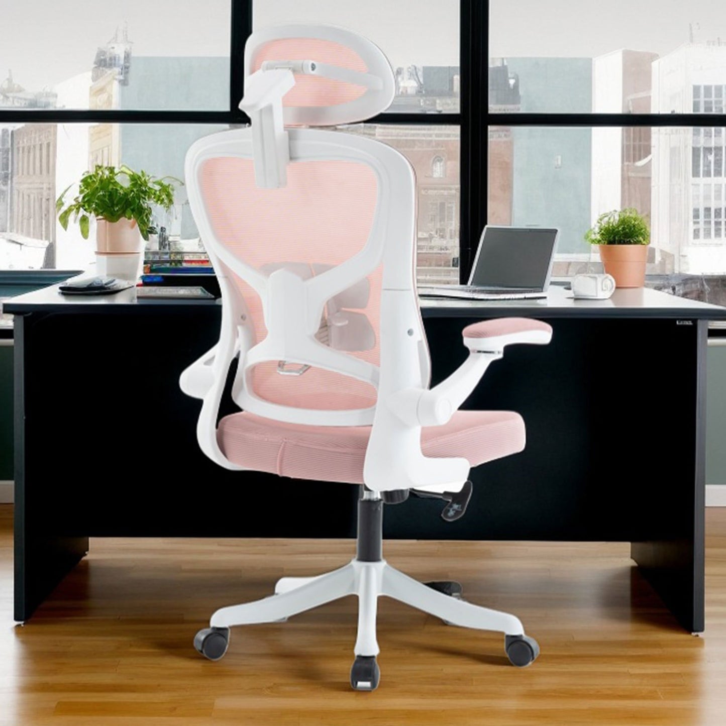 Ergonomic Office Chair, Desk Chair with Adjustable Headrest, Armrests, Lumbar Support, Swivel Chair, Rocker Function, Mesh Executive Chair, Back-Friendly, Office Chair 150 kg