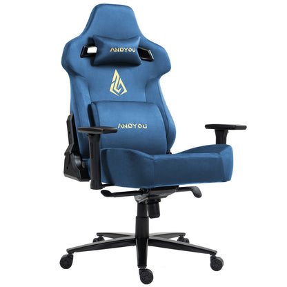 Bureaustoel – Bureaustoelen – Gamestoel – Office Chair – Computerstoel – Ergonomisch – 220 kg Draagkracht – Memory Foam Zitkussen – 3D Verstelbare Armleuningen – 12° Kantelfunctie – Blauw