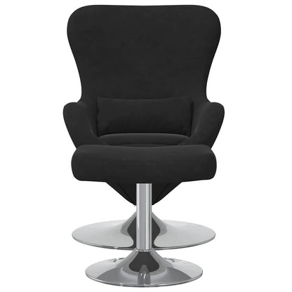 Fauteuil – Draaifauteuil – Relaxstoel – Lounge Fauteuil – Zwarte Fauteuil Met Voetensteun – Zachte Stoffering – Draaibaar