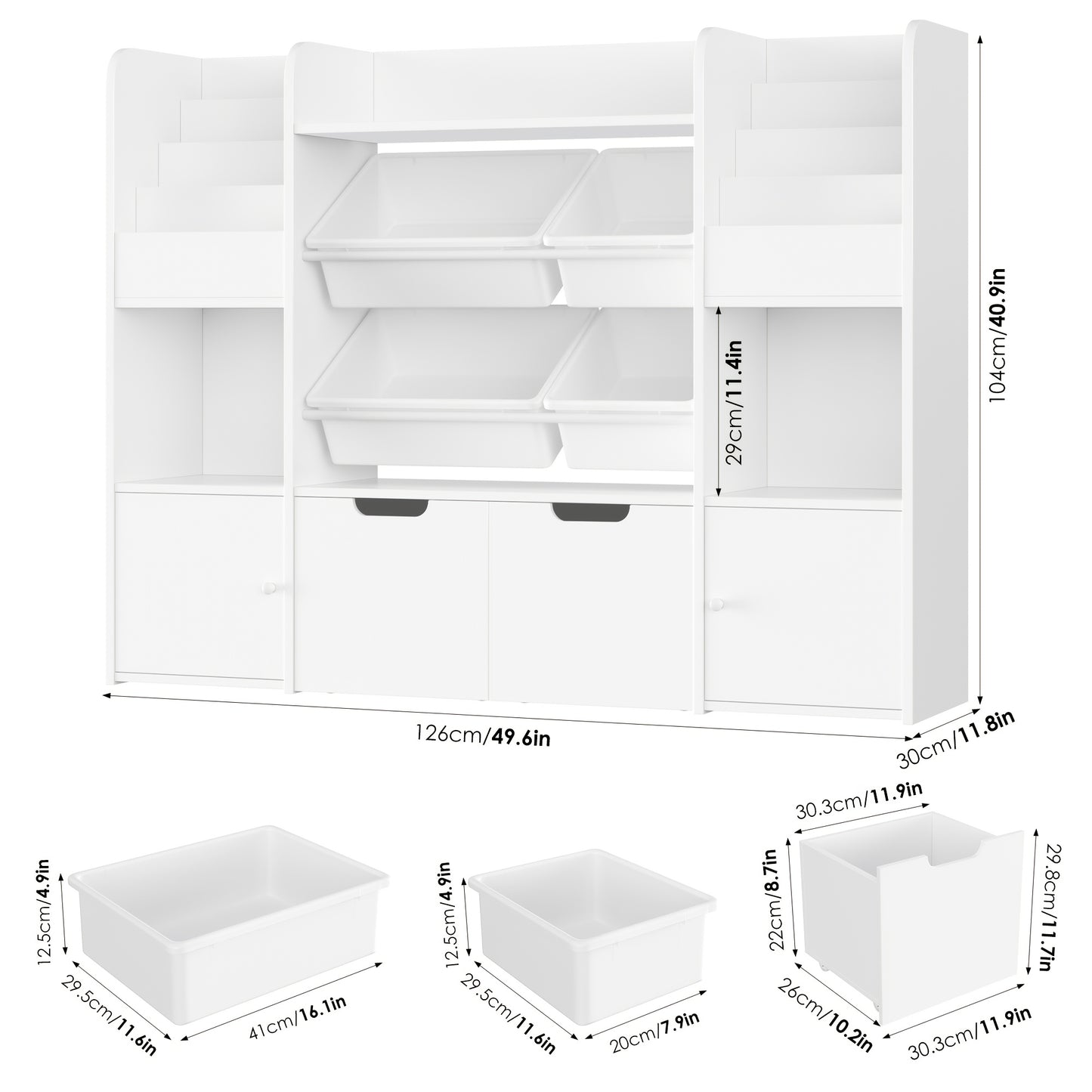 Boekenkast – Vakkenkast – Opbergkast – Boekenrek – Ladekast – Multifunctioneel Design – Duurzaam Hout – 69 CM Hoog – 3,2+ Kubieke Voet Opslagruimte