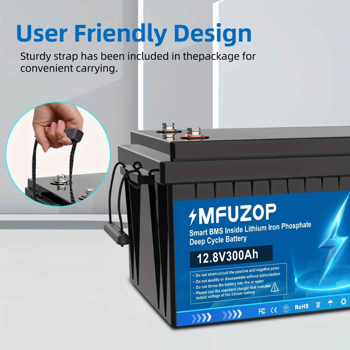 Lithium Accu – LiFePO4 Accu – Lithium Batterij – Loodaccu Vervanger – Oplaadbare Accu – 12V 100Ah – Intelligent BMS – Snelladen 100A