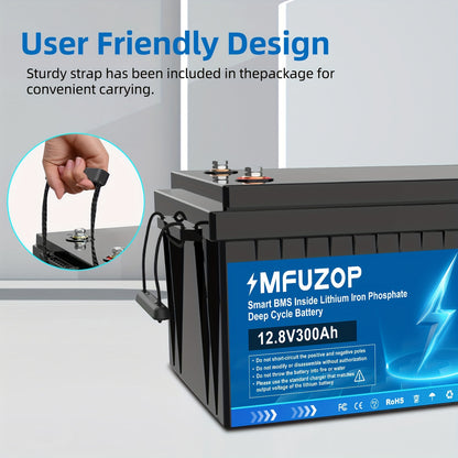 Lithium Accu – LiFePO4 Accu – Lithium Batterij – Loodaccu Vervanger – Oplaadbare Accu – 12V 100Ah – Intelligent BMS – Snelladen 100A