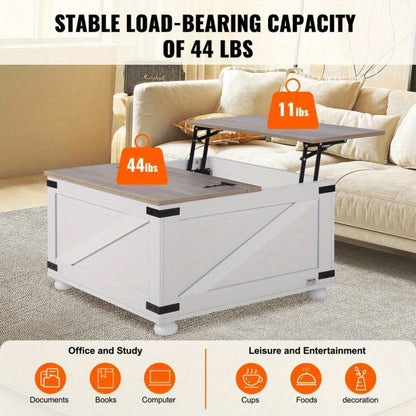 Salontafel – Woonkamertafel – Koffietafel – Bijzettafel – Tafel – Landelijk Design – Hout – Kantelbaar Liftdeksel – Opbergruimte – Compact formaat – Rustiek