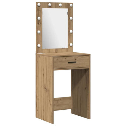 Kaptafelset – Make-uptafel – Schminktisch – Vanity – Beautytafel – Eikenkleur – Compact Formaat 50x41x135 cm – Hoogwaardig Houtmateriaal