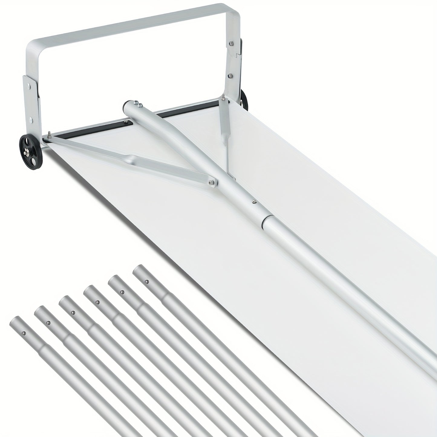 Dakraamveger – Dakriek – Sneeuwruimer – IJsbestrijder – Dakreinigingsborstel – 9 Meter Aluminium – Met Beschermende Kunststof Wielen