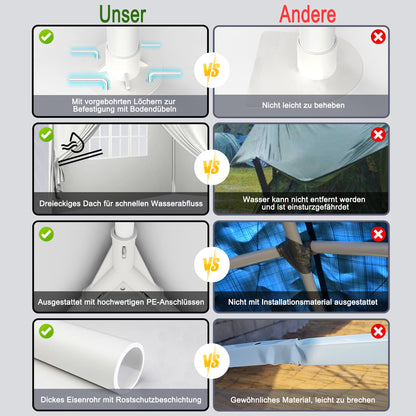 Partytent – Privacy Tent – Pop-up Tent – Overkapping – Pavilion – Extra Groot 3x9m – Stevig Stalen Frame – Water- en UV-bestendig PE Dak