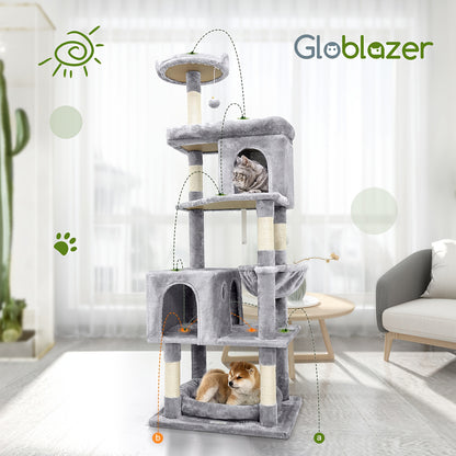 Krabpaal – Kattenboom – Kattenpaal – Klimpaal – Speelpaal – Duurzaam Hout – 149,86 cm Hoog – Robuust en Stabiel voor Grote Katten