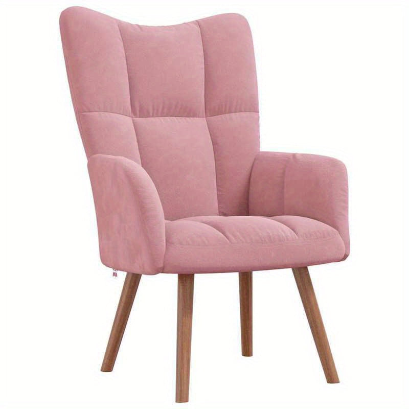 Fauteuil – Relaxfauteuil – Loungefauteuil – Draaifauteuil – Velours Fauteuil Roze – Houten Frame – Verwijderbare Bekleding