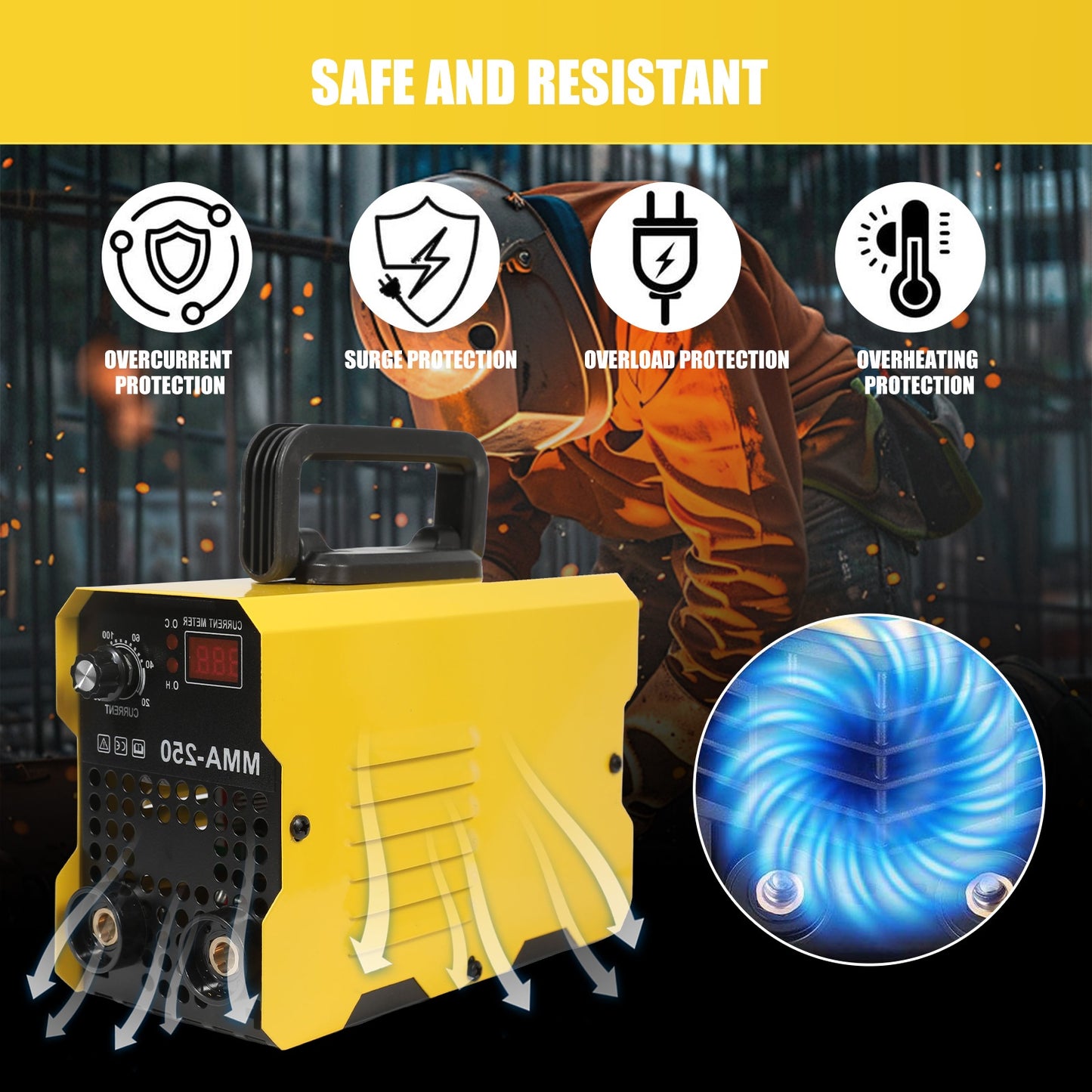 Lasapparaat – Mini Welder – ARC Lasmachine – Elektrode Lasser – MMA Inverter – Compact & Lichtgewicht – IGBT Technologie – Instelbaar 20-250A