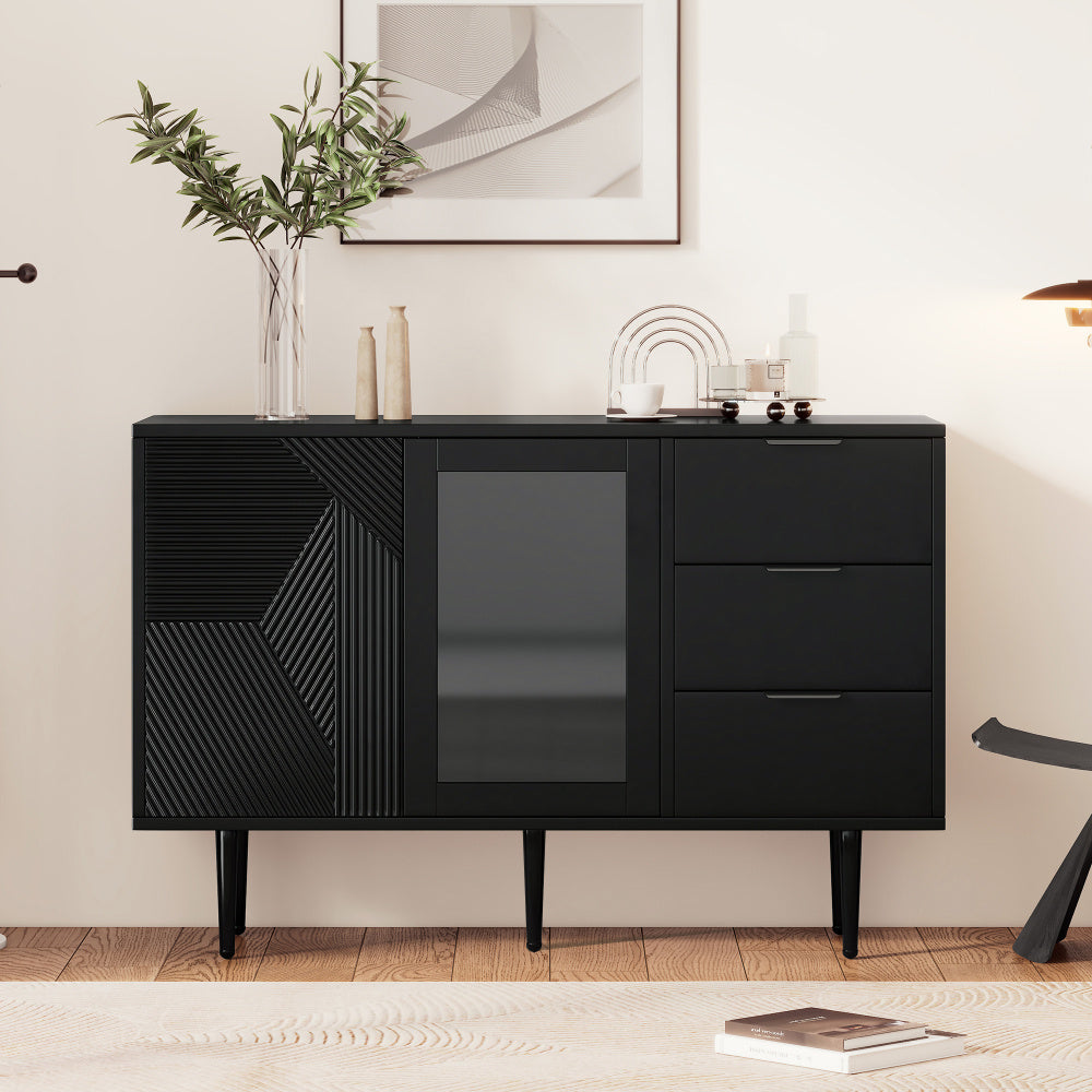Kast – Opbergkast – Ladekast – Dressoir – Vloerkast – Modern Design – Duurzaam Spaanplaat & Hout – 2 Lades & Open Planken