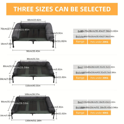 Verhoogd Hondenbed – Hondenkussen – Hondenmat – Huisdier Lounger – Buiten Bed – 2XL – Ademend Mesh – Afneembare Pluche Bolster