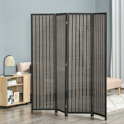 Kamerverdeler – Ruimteverdeler – Scheidingswand – Scherm – Opvouwbaar – Bruin – Duurzaam Dennenhout & Bamboe – 180 x 180 cm – Eenvoudig Opbergen