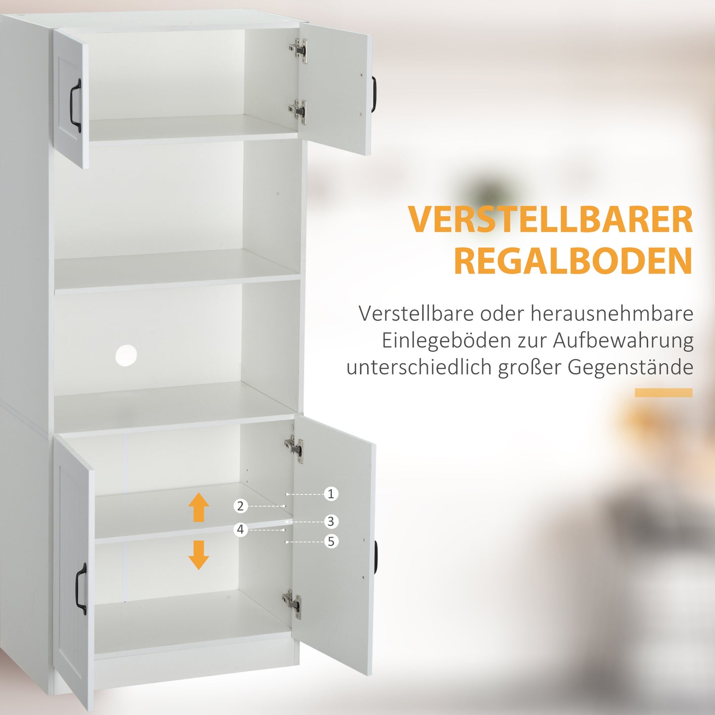 Keukenkast – Keukenbuffet – Opbergkast – Keukenkastje – Wit Zwart – Landelijke Stijl – Ruimtebesparend 170x70x40 cm