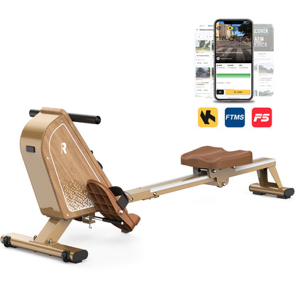 Roeitrainer – Roeimachine – Roeiapparaat – Fitnessapparaat – Waterroeier – Magnetische Weerstand – Draagvermogen 150 kg – Draadloze Monitor – Compact – Verticale Opslag