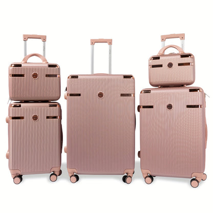 Koffer – Reiskoffer – Trolley – Valies – Handbagage – Hardcase ABS – 360° Zwenkwielen – Cijferslot – Rose Goud – Meerdere Maten