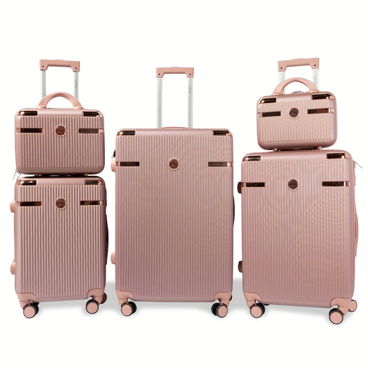 Koffer – Reiskoffer – Trolley – Valies – Handbagage – Hardcase ABS – 360° Zwenkwielen – Cijferslot – Rose Goud – Meerdere Maten
